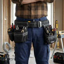 Heavy Duty Service Tool Belt with Reinforced Pouches - Black