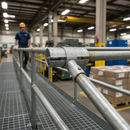 Dim Gray Premium Handrail Connector with Circular Collar for 3mm Tube Wall Thickness - Galvanised Steel Construction