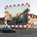 Light Gray High-Performance Glass Traffic Mirror with Adjustable Mounting Bracket