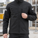 Softshell Work Jacket with Windproof Collar - Black