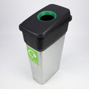 Slim Metal Look Plastic Recycling Bin 55L (view 2)