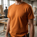 Classic Cotton Crew Neck Work T-Shirt - Warm Orange