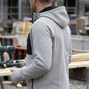 Fleece Work Hoodie with Thumb Grip - White/Black