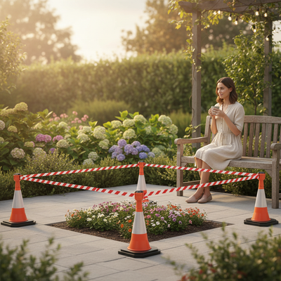 Premium Retractable Barrier Kit with High Visibility Tape