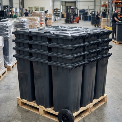 140 Litre Wheelie Bins, Pack of 20 on Pallet