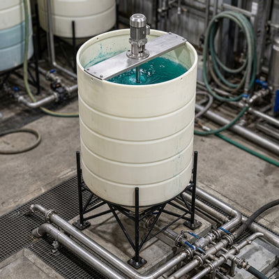 6900L Open Top Cone Tank, 45° Angle, UV Polyethylene