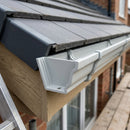 Moulded Ogee Gutter Left Hand Stop End 125 x 100mm — RAL 7035 (in use)