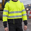 Hi-Vis Class 2 Crew Neck Sweatshirt - Yellow/Black