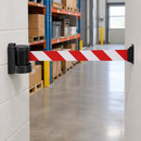 Wall Belt Barrier with Red/White Retractable Belt - 3m, 5m, 12m