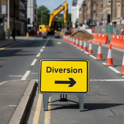 Professional Diversion Reversible Arrow Sign 1050x750mm