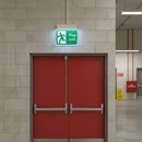 Dim Gray Premium Fire Exit Running Man Left Sign for Safety Compliance