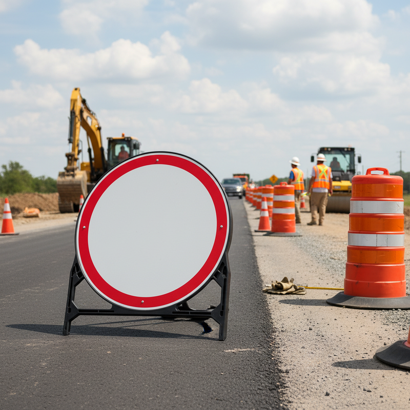 Light Gray Premium Red/White 750mm Circular Road Sign for Excellent Visibility