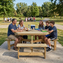 Triangular Pine Picnic Table, 60mm Top, 50mm Parasol Hole, 6–9 Seater