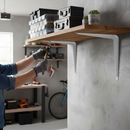 Dark Gray Premium White Heavy Duty Shelving Brackets - Strong & Durable