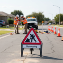 Gray Premium Surveying Supplementary Plate 750mm Q-Sign for Traffic Management