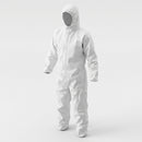 White Laminate Disposable Coverall Suit – Medium to XXL, 2-Way Zip (view 2)