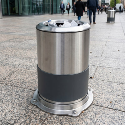 80 litre blast resistant litter bin with composite protection