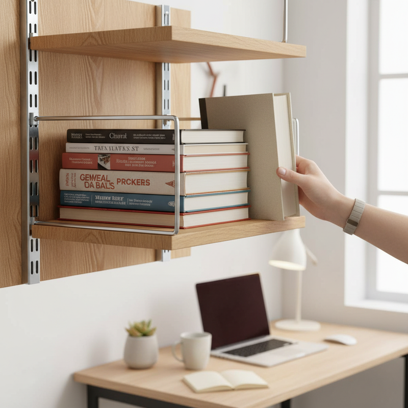 Gray Premium Flexible Bookends for Twin Slot - Adjustable & Durable