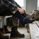 Merino Wool Work Socks 2-Pack with Reinforced Toe and Heel - Black