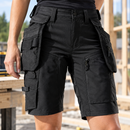 Women's Black Flexible Work Shorts with Detachable Holster Pockets (view 2)