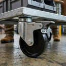 Black Light Duty Braked Bolt Hole Swivel Castors With Black Plastic Wheel - 50mm to 100mm