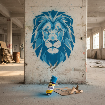 Premium Stencil Spray Paint Aerosol 400ml - Blue Color