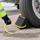 Aviation Wheel Restraint with Yellow Rope - 225 x 195 x 250