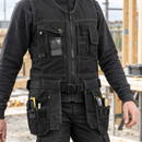 Canvas Stretch Tool Vest with Holster Pockets - Black (view 2)