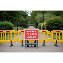 Dark Slate Gray 'Footway Closed Ahead' Quick-Fit Sign Face - High Visibility Traffic Safety