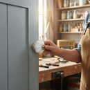 Premium Vintage Floral Ceramic Door Knobs 45mm White - Decorative Knob Set for Cabinets and Drawers