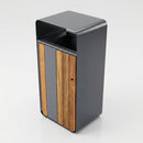 90L slimline galvanised steel and Iroko wood litter bin (view 2)
