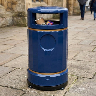 120 litre outdoor heritage litter bin, polyethene, hooded top