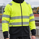 Class 2 High-Visibility Zip Up Hooded Top - Hi-Vis Yellow/Black
