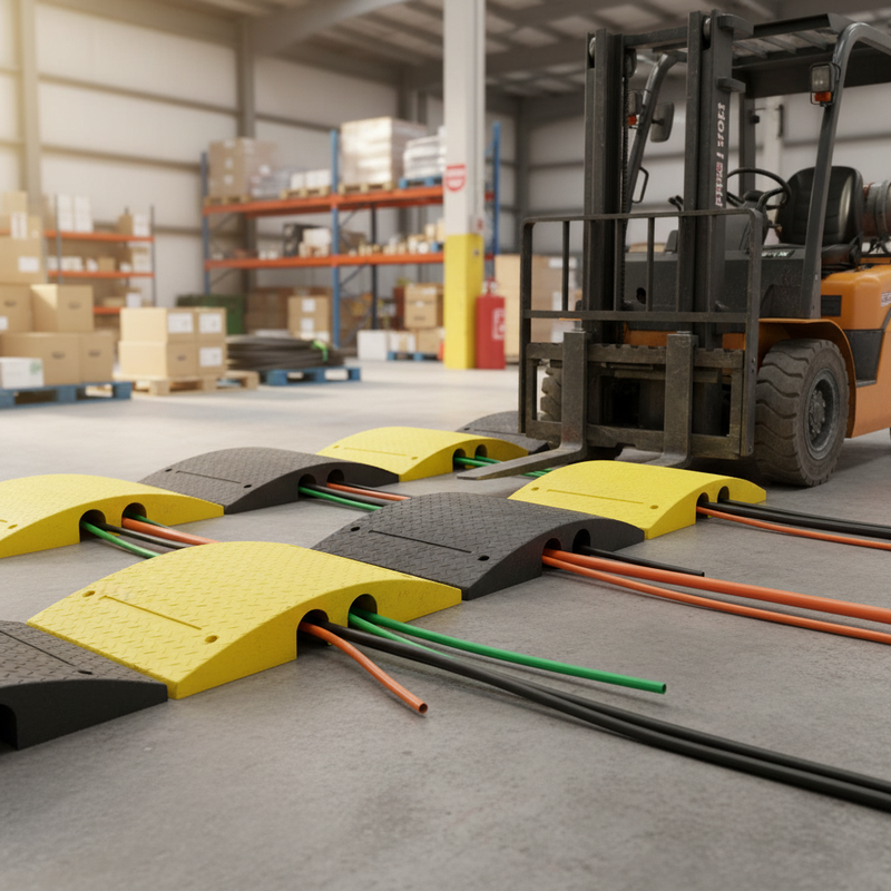 Light Slate Gray Heavy Duty Hose & Cable Cover for Protection and Safety