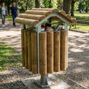 90 Litre Wooden Litter Bin with Galvanised Steel Frame