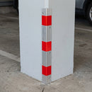 Grey Aluminium Corner Guard 50x50mm with Red Reflective Bands