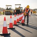 Rosy Brown 750mm 2-Piece Heavy Duty Traffic Cone with High Wind Resistance