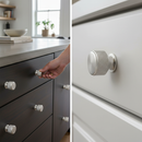 Premium Knurled Cabinet Knob 10 Pack - Satin Finish, Durable Design for Modern Furniture Upgrade