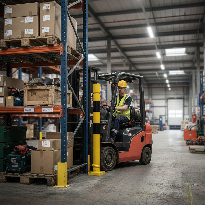 Dark Slate Gray Premium Plastic Impact Protection Bollard - Flexible & Durable