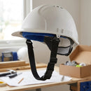 Adjustable Safety Helmet Chinstrap with Secure Fastening - Black