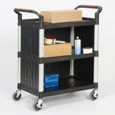 3 Shelf Plastic Trolley 150kg Capacity 280mm Spacing