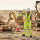Rosy Brown High-Visibility Zip Fastened Waistcoat - Premium Saturn Yellow