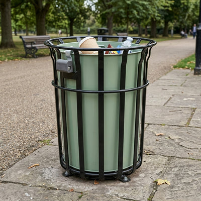 82 Litre Steel Park Litter Bin