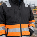 Class 1 Black/Hi-Vis Orange High Visibility Zip-Front Work Jacket (view 2)