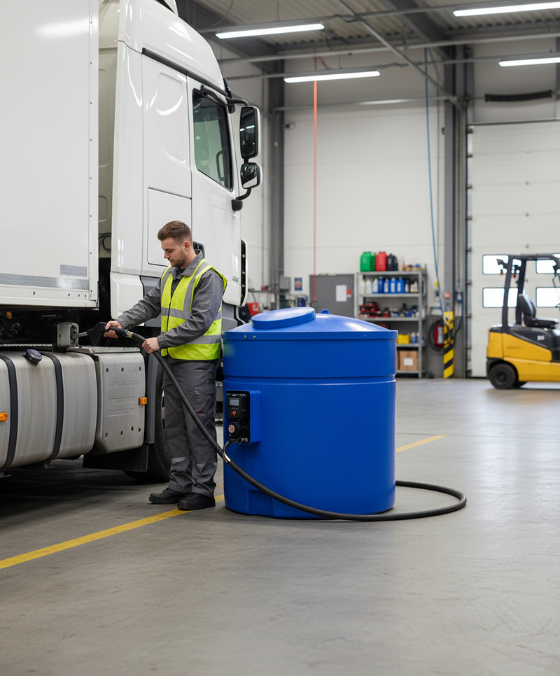 Dark Gray High-Performance 1500 Litre Bunded Urea Storage Tank