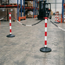 2x Plastic Posts with Chain Traffic Barrier Set