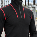 Black Wool Arc Flash & Flame Resistant Half Zip Shirt (view 2)