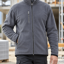 Anti-Pilling Fleece Work Jacket with Extended Rear Panel - Grey (view 2)