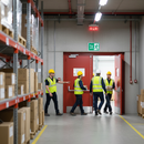 Slate Gray Premium Fire Safety Signs - Fire Exit Running Man Right for Emergency Evacuations