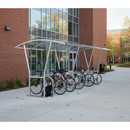 Dark Gray Premium Cycle Shelter with Clear PETG Cladding - 2m to 5m Bays